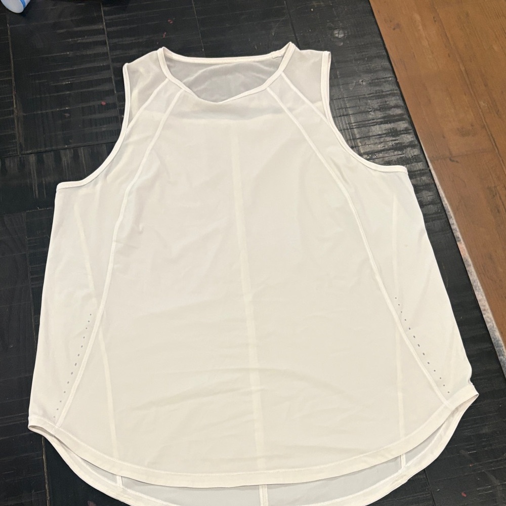 lululemon athletica White Mesh-Back Athletic Tank Top